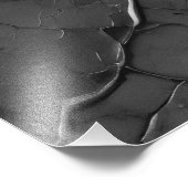 Goud / Wit Details op Grijs Marmer Foto Afdruk (Hoek)