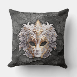  Goud / Wit Details op Grijs Marmer Kussen