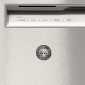 Goud / Wit Details op Grijs Marmer Magneet (Insitu (Vaatwasser))