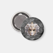 Goud / Wit Details op Grijs Marmer Magneet (Voorkant / Achterkant)