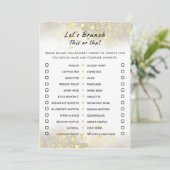 Goud Wit Dit of dat brunch party spel Kaart (Staand voorkant)