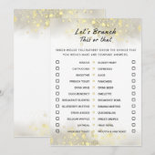 Goud Wit Dit of dat brunch party spel Kaart (Voorkant / Achterkant)