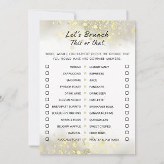Goud Wit Dit of dat brunch party spel Kaart