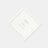 Goud Wit Eenvoudige Huwelijk Elegant Minimaal Servet (Hoek)