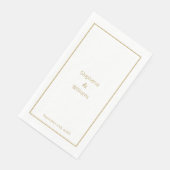 Goud Wit Eenvoudige Huwelijk Elegant Minimaal Servet (Hoek)