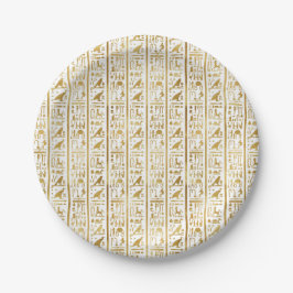 Goud & Wit Egyptisch Egypte Glam Modern Chic Feest Papieren Bordje