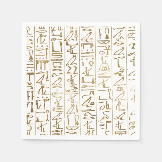 Goud & Wit Egyptisch Egypte Glam Modern Chic Party Servet (Voorkant)