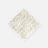 Goud & Wit Egyptisch Egypte Glam Modern Chic Party Servet (Hoek)