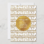 Goud Wit Egyptisch Egypte Glam Modern Chique Bruil Kaart (Achterkant)