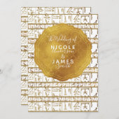 Goud Wit Egyptisch Egypte Glam Modern Chique Bruil Kaart (Voorkant / Achterkant)