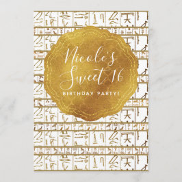 Goud Wit Egyptisch Egypte Glam Sweet 16 Feest Kaart