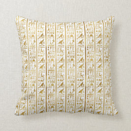 Goud & Wit Egyptische Egypte Glam Moderne Chic Kussen