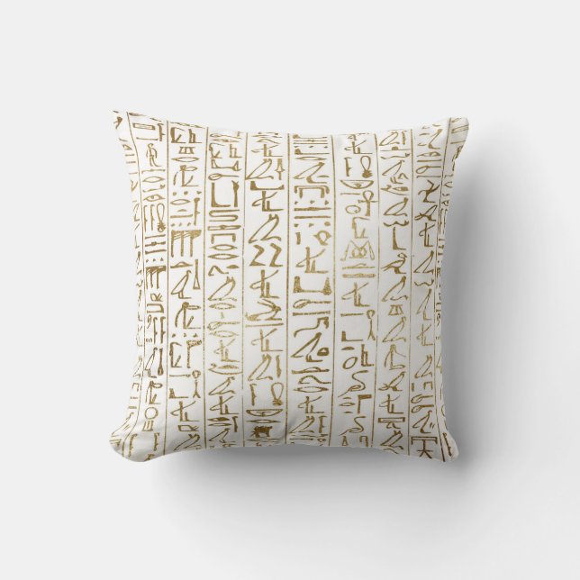 Goud & Wit Egyptische Egypte Glam Moderne Chic Kussen (Voorkant)