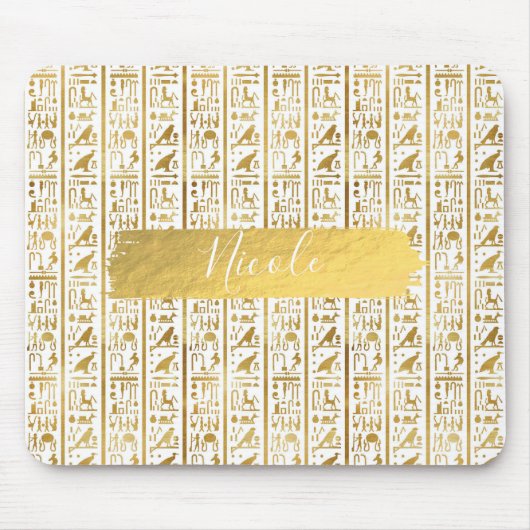 Goud & Wit Egyptische Egypte Glam Moderne Chic Muismat (Voorkant)