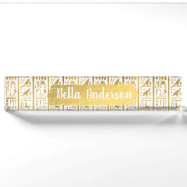 Goud & Wit Egyptische Egypte Glam Moderne Chic Naambordje