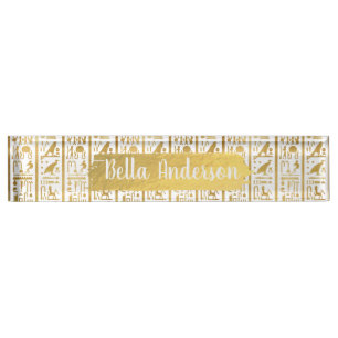 Goud & Wit Egyptische Egypte Glam Moderne Chic Naambordje