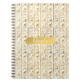 Goud & Wit Egyptische Egypte Glam Moderne Chic Notitieboek