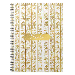 Goud & Wit Egyptische Egypte Glam Moderne Chic Notitieboek