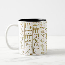 Goud & Wit Egyptische Egypte Glam Moderne Chic Tweekleurige Koffiemok