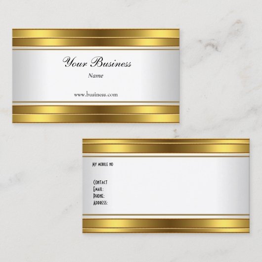 Goud Wit Elegant Classy Visitekaartje (Voorkant / Achterkant)