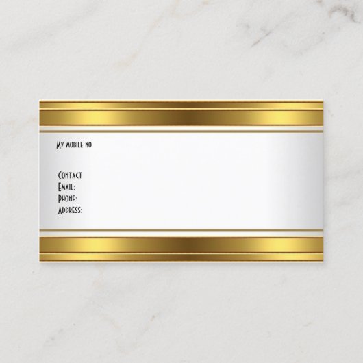 Goud Wit Elegant Classy Visitekaartje (Achterkant)