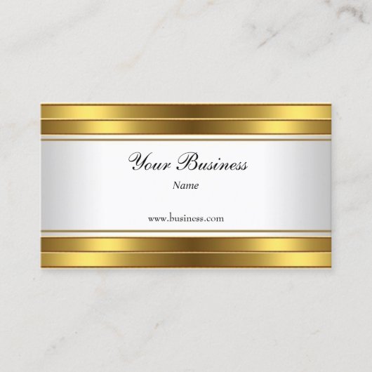 Goud Wit Elegant Classy Visitekaartje (Voorkant)