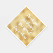 Goud & Wit Elegant Dank u Huwelijkspartij Glam Servet (Hoek)