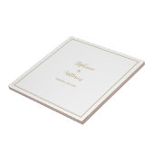 Goud Wit Elegant Eenvoudige Naam Huwelijksgift Fav Tegeltje (Zijkant)