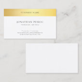 Goud Wit Elegant Eenvoudige Sjabloon Professioneel Visitekaartje (Voorkant / Achterkant)