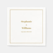 Goud Wit Elegant Modern Eenvoudig Minimal Wedding Servet (Voorkant)
