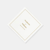 Goud Wit Elegant Modern Eenvoudig Minimal Wedding Servet (Hoek)