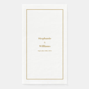 Goud Wit Elegant Modern Eenvoudig Minimal Wedding Servet