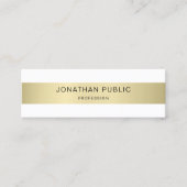 Goud Wit Elegant Modern Eenvoudige Sjabloon Chic Mini Visitekaartje (Voorkant)