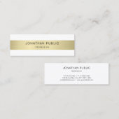 Goud Wit Elegant Modern Eenvoudige Sjabloon Chic Mini Visitekaartje (Voorkant / Achterkant)