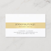 Goud Wit Elegant Modern Eenvoudige Sjabloon Trendy Visitekaartje (Voorkant)