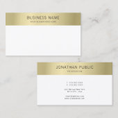 Goud Wit Elegant Moderne Minimalistische Sjabloon Visitekaartje (Voorkant / Achterkant)