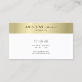 Goud Wit Elegant Moderne Minimalistische Sjabloon Visitekaartje (Achterkant)