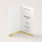 Goud Wit Elegant Oude Stijl Kalligrafie Script Visitekaartje (Binnen)