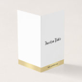 Goud Wit Elegant Oude Stijl Kalligrafie Script Visitekaartje (Buitenkant)