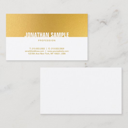 Goud Wit Elegant Professioneel Minimalistisch Duid Visitekaartje (Voorkant / Achterkant)