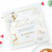 Goud Wit Elegant  Script Vrolijk Kerstfeest Feestdagenkaart