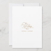Goud & Wit Elegante Classy Calligraphy Wedding Kaart (Achterkant)