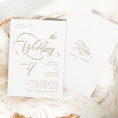 Goud & Wit Elegante Classy Calligraphy Wedding Kaart