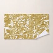 Goud & Wit Elegante Glam Marmer Werveling Bad Handdoek (Handdoek)