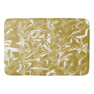 Goud & Wit Elegante Glam Marmer Werveling Badmat