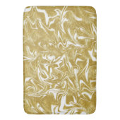 Goud & Wit Elegante Glam Marmer Werveling Badmat (Voorkant Verticaal)