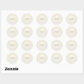 Goud & Wit Elegante Marokkaanse Glam Indiase gunst Ronde Sticker (Vel)