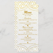 Goud & Wit Elegante Marokkaanse Glam Wedding Menu (Voorkant / Achterkant)