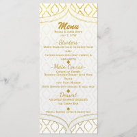 Goud & Wit Elegante Marokkaanse Glam Wedding Menu