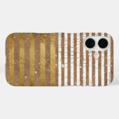 Goud & Wit Elegante Strepen Case-Mate iPhone Case (Achterkant (horizontaal))